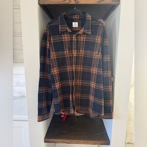 7 Diamonds Checkered Shirt in Dark Blue and Rust